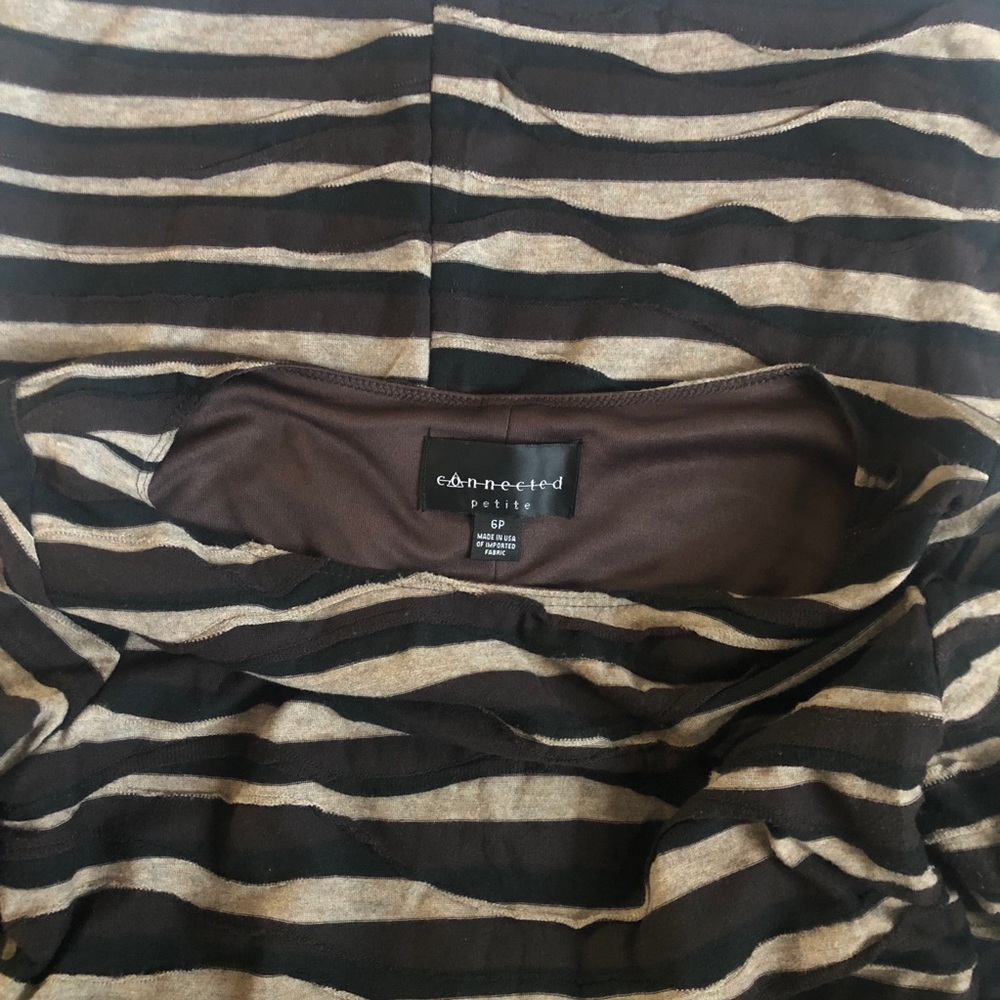 Connected Ruffled Animal Print Striped Dress - Picture 3 of 5